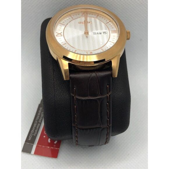 Relic ZR77277 Unisex Black Leather Analog Silver Dial Quartz Genuine Watch ZZ243 - Picture 1 of 8